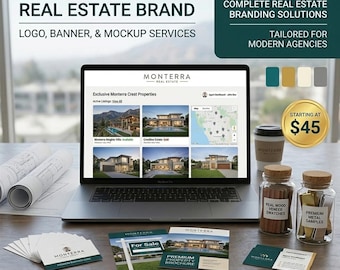 Professionell logotyp + bannerkit för sociala medier | Presentationspaket för företag