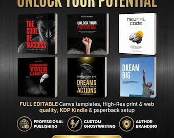 Self Help Book Cover Template, Canva Editable, Mindset KDP Kindle Paperback Design
