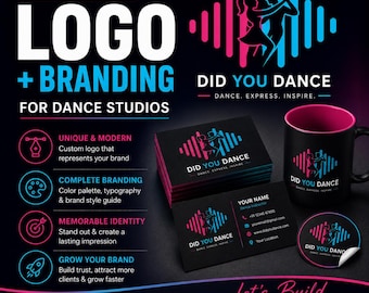 Varumärkespaket för dansstudio | Anpassad logotypdesign, varumärkesidentitet