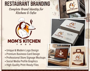 Design av restaurangstandee | Logotyp för matföretag, banderoll + visitkortskit