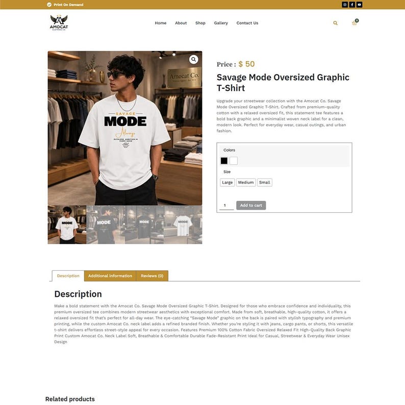 May include: A white oversized short-sleeve t-shirt featuring the text SAVAGE MODE in bold black letters on the chest, with additional smaller text below. The shirt has a crew neckline and a relaxed fit, shown on a person in a retail store setting.