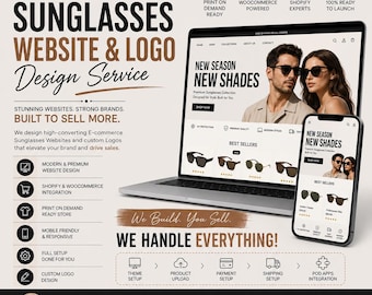 Eyewear Website Design & Logo | Sunglasses Store WordPress Ecommerce | Custom Eyewear Brand Website