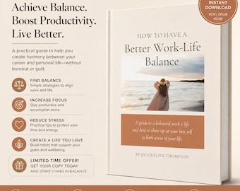 Wellness Ebook Cover Template, Canva Editable, Self Help Book Design