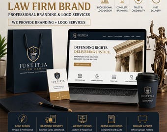 Paket för varumärkesbyggande av advokatbyrå | Logotypdesign för advokat + varumärkesidentitet för advokat