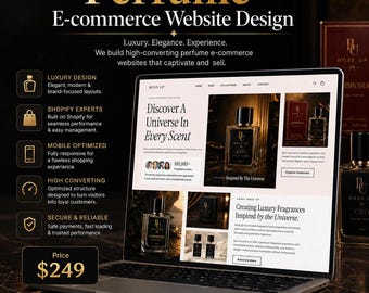 Custom Perfume Brand Website & Logo Design | WordPress Ecommerce (Digital Service)