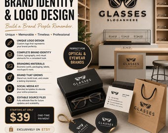 Sunglasses Logo Design | Eyewear Brand Identity | Optical Store & Fashion Branding Kit