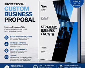 Business Proposal Template, Canva Editable, Pitch Deck for Agencies and Consultants