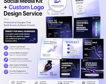 Design av byrålogotyp | Kreativt varumärkesbyggande kit + kit för sociala medier för marknadsföringsföretag