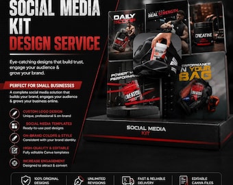 Varumärkeskit för Supplement+ Protein | Design av fitnesslogotyp, varumärkesbyggande för gym och kit för sociala medier