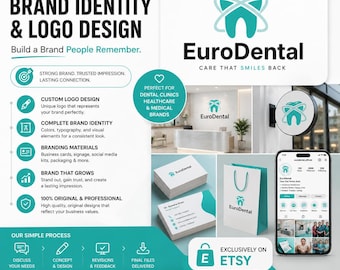 Brandingpakket voor tandartspraktijken | Logo-ontwerp voor tandartspraktijk + merkidentiteit voor tandartspraktijk