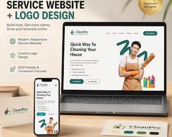 Webbdesign för städföretag | Logotyp för städning, WordPress-bygge + varumärkesbyggande