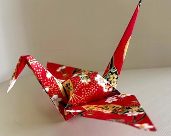 Grulla de origami hecha a mano / Papel washi japonés / 15 cm / Elige tu diseño