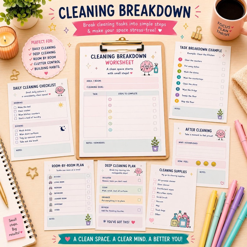 ADHD Task Breakdown Workbook | Task Paralysis Planner Printable PDF image 6