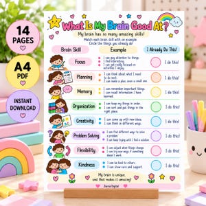 Quaderno di esercizi per bambini sulle funzioni esecutive / Attività di concentrazione, pianificazione e memoria (PDF di 14 pagine)