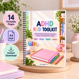 ADHD RSD Workbook | Rejection Sensitivity Printable | Emotional Regulation Tools | Overthinking & Coping Workbook for Adults