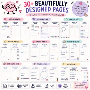 Mood & Mindset Planner Printable PDF | Self-Care Workbook, Mental Wellness - Confidence Builder image 9