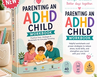 Parenting an ADHD Child Workbook, ADHD Parent Support Printable, Emotional Regulation & Routine Worksheets, Caregiver PDF