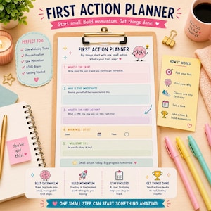 ADHD Task Breakdown Workbook | Task Paralysis Planner Printable PDF image 7