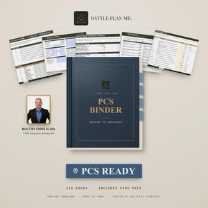 Könnte beinhalten: Ein dunkelblauer PCS-Ordner, Ausgabe 2024, mit goldener Schrift, der mehrere Dokumentenseiten enthält, darunter eine Tabelle für den aktiven Dienst, ein Finanzmodul für Einsätze, einen LES-Decoder und einen Übersetzer.