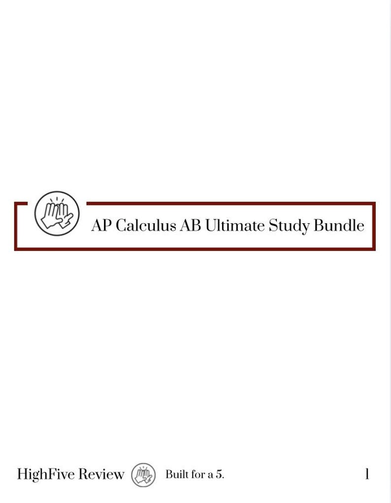 AP Calculus AB Study Bundle | Cheat Sheets, Concept Maps, Practice Sets ...