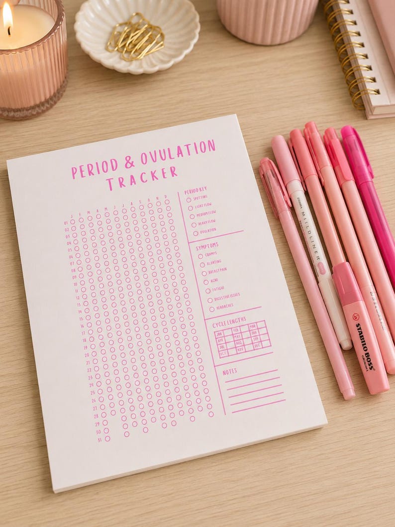 Period & Ovulation Tracker: Printable (PDF) - Etsy