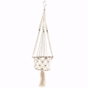 Natuurlijke macramé plantenhouder – klein hangend model