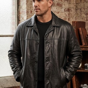 Dockers Leather Jacket - Etsy