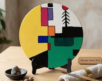 ArteCerchio, Artist's Round Painting, Study on Mirò, Ø 23 cm, hand-painted #4