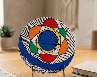 ArteCerchio, Artist's Round Painting, Personal Study - Synthesis, Ø 23 cm, hand-painted #13