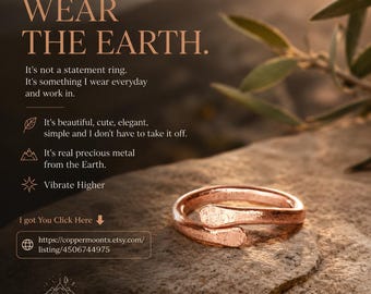 Hammered Copper Serpent Ring
