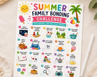 Utskrivbar sommarutmaning för familjen | Rolig familjeönskelista