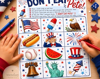 4th of July Don’t Eat Pete Game Printable for Kids | Patriotic Party Activity