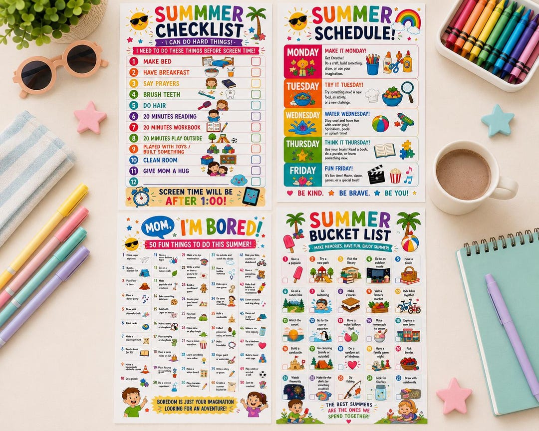 Summer Printable Bundle for Kids - Etsy
