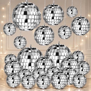 20 décorations boules disco, ornements miroirs suspendus assortis pour fêtes, mariages et événements