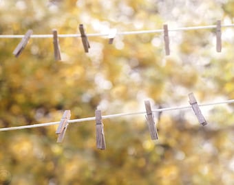Clothesline and Clothespins Laundry Print, Art for your Laundry Room, Laundry Room Decor, Photography, Country Clothesline, Made in