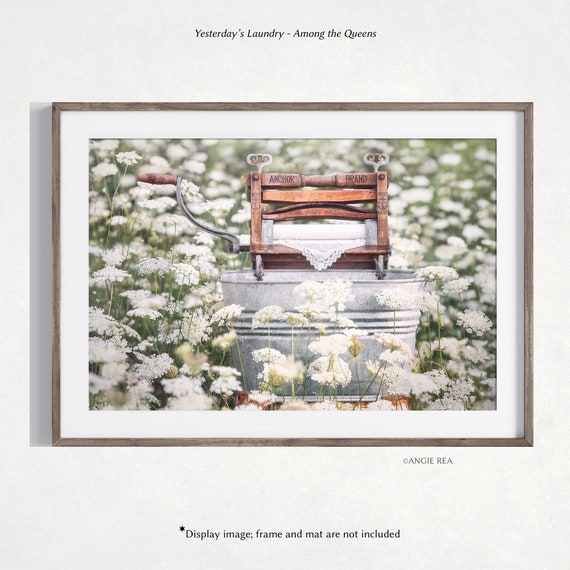 NEW! Laundry Room Decor, Queen Anne's Lace Wall Art, Farmhouse Decor, Rustic Laundry Room Print, Laundry Wall Art, Farmhouse, Washroom Decor