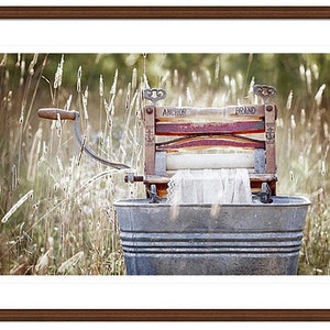 Rustic Laundry Room Decor, Antique Wringer Washer, Clothes Wringer Laundry Print, Laundry Room Art, Simple Life, Americana image 5