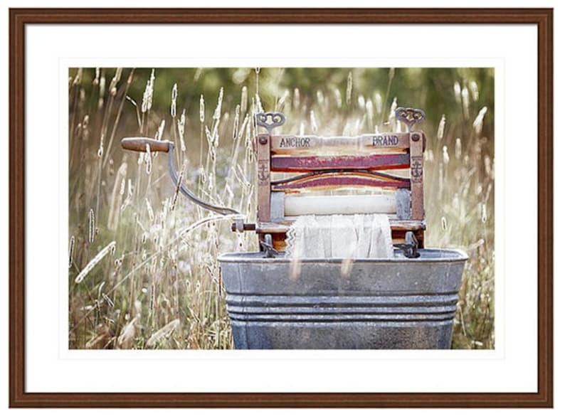 Rustic Laundry Room Decor, Antique Wringer Washer, Clothes Wringer Laundry Print, Laundry Room Art, Simple Life, Americana image 5