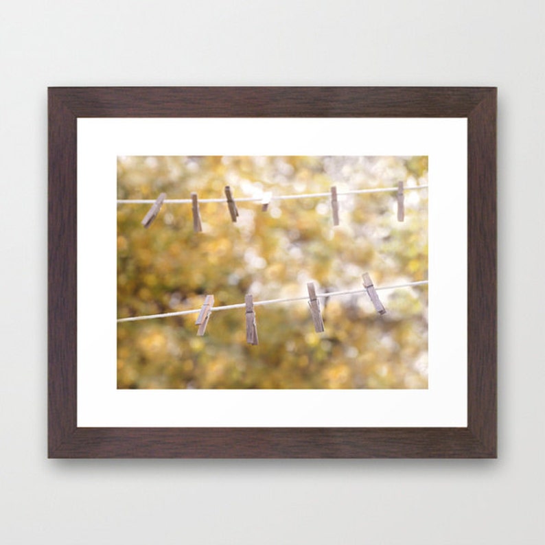 Clothesline and Clothespins Laundry Print Art for Your Etsy