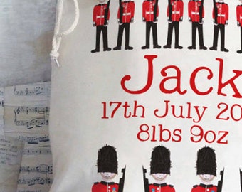 Personalised Toy Sack, London Guards Design, Kids Storage Bag