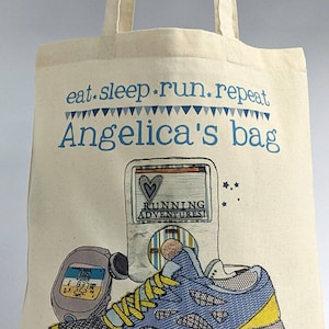 Gepersonaliseerde hardloopdraagtas: Eat Sleep Run Repeat, Parkrun-cadeau