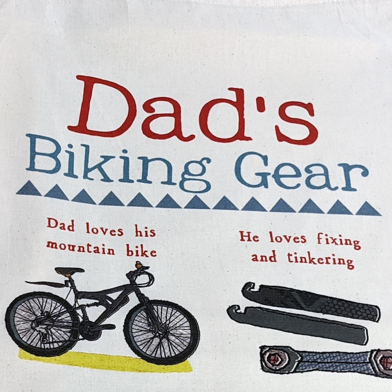 Personalised cycling storage sack, Mountain Bike Gift, Cycling kit, bike, gift for him, Fathers day, Daddy, Cycling gifts, bicycle gift Mountain bike