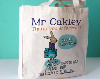 Personalised Leaving Bag, goodbye, we'll miss you