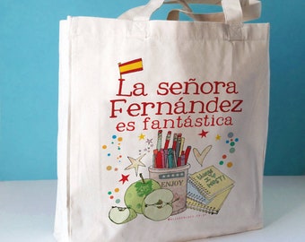 Personalised Spanish Teacher Bag