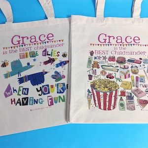 Cadeau pour assistante maternelle. Fourre-tout personnalisé. Sac prénom. Merci assistante maternelle. Cadeau nounou. Cadeau de baby-sitter. Cadeau de gardienne d'enfants. Fin du trimestre merci