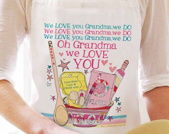 Gepersonaliseerde omaschort: 'Love You'-bakcadeau