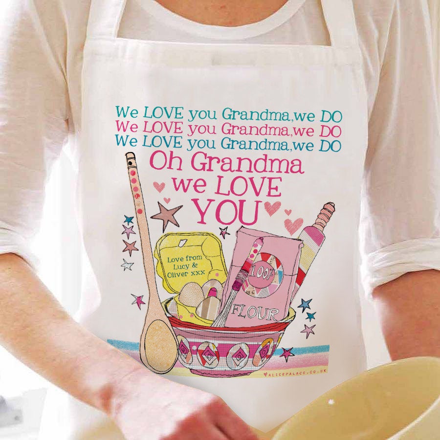 Apron for Grandma Personalised Grandma Apron Gift for Nan Etsy