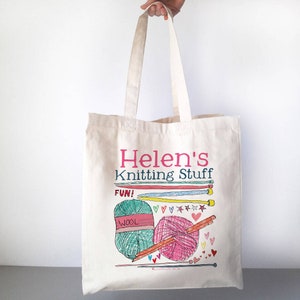 Personalised Knitting Bag, Knitting Gift, Knitters, Mother's day, Knitter, Yarn Bag, Mom Gift, Knitting Project Bag, Knit, knitting bag Knitting Stuff