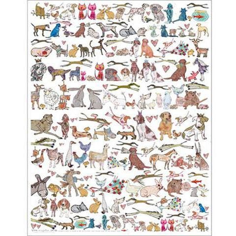 Gift Wrap, Quirky Eco Friendly Paper, Perfect pets design, Recycled Wrapping Paper, dogs and cats, pet wrapping paper design, Made in UK