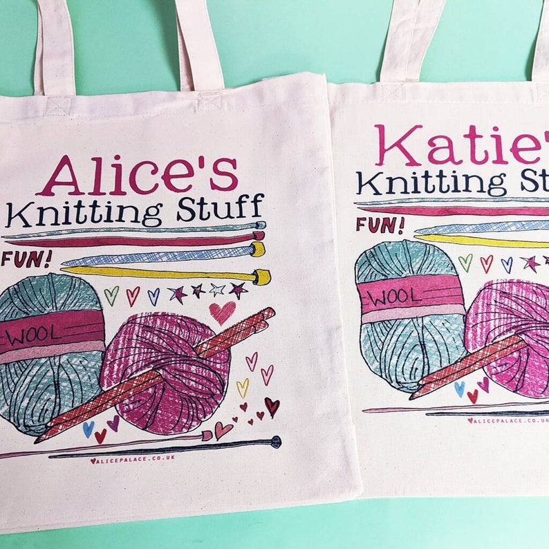 Personalised Knitting Bag, Knitting Gift, Knitters, Mother's day, Knitter, Yarn Bag, Mom Gift, Knitting Project Bag, Knit, knitting bag image 9